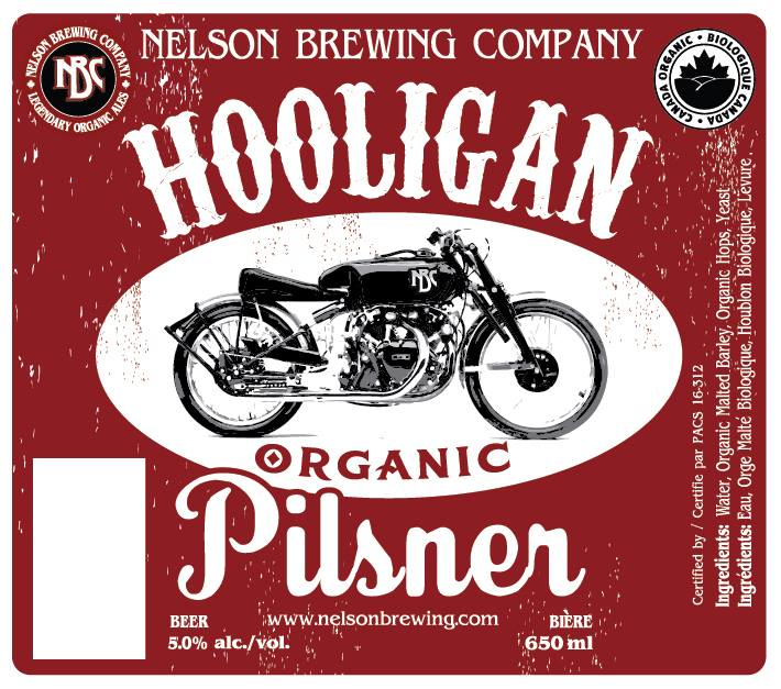 Hooligan Pilsner (photo courtesy: Nelson Brewing Company)